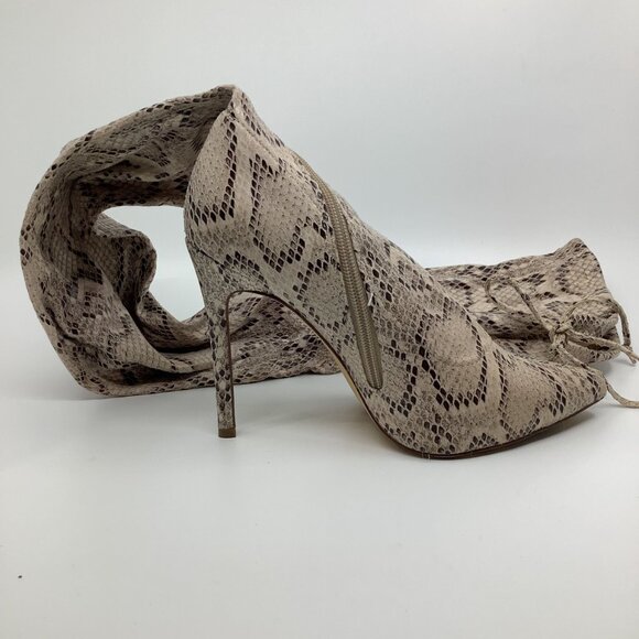Olivia Faux Leather Snakeskin Over The Knee Boots - Picture 2 of 8